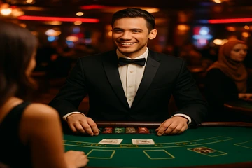 সোনালি মুদ্রা ও রুলেটের গতিময় ক্যাসিনো দৃশ্য